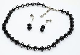 Schmuckset: Elegante Halskette & Ohrringe, Schwarz🖤Stilvoll
