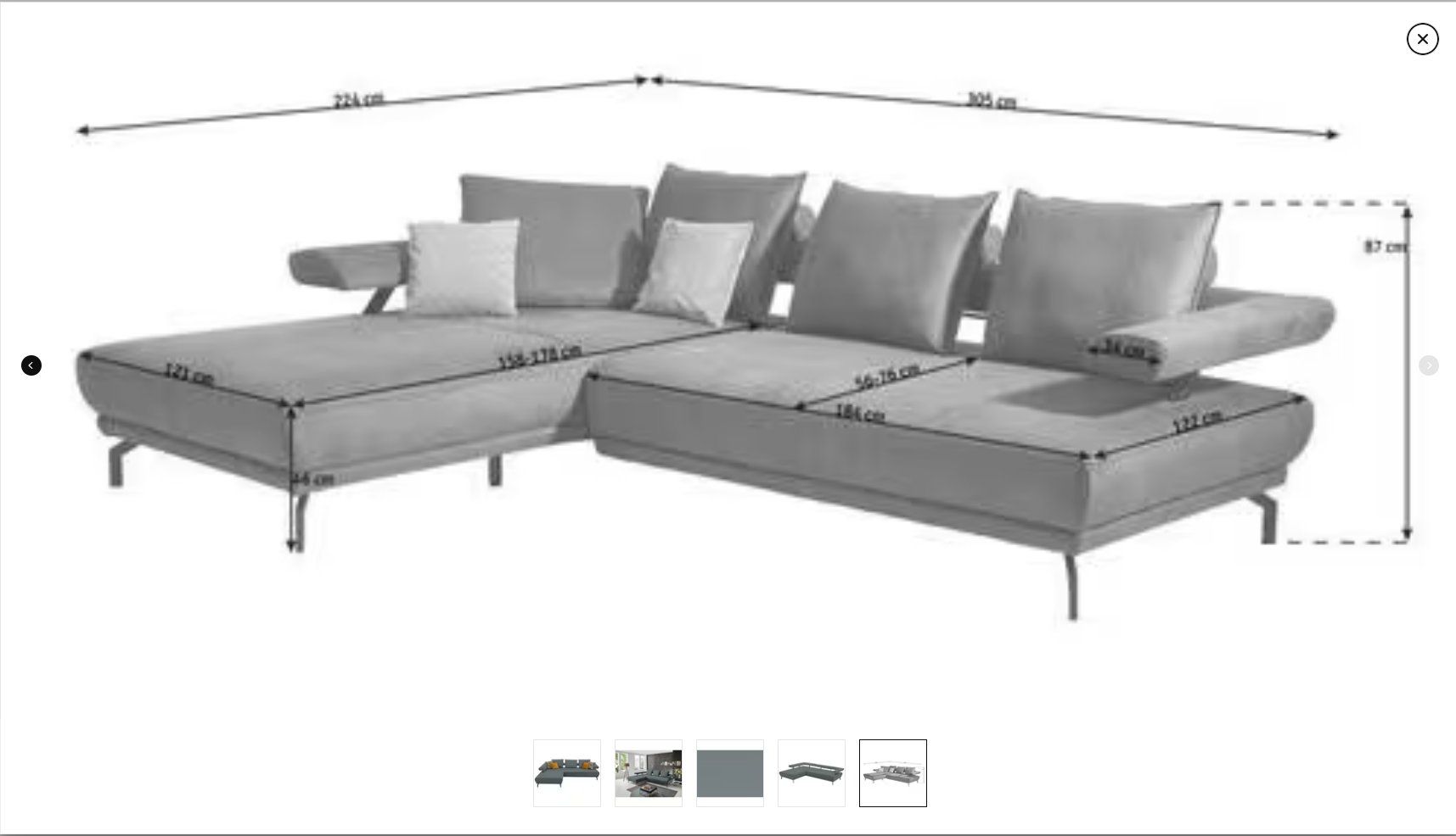Knoll Divani: Dieter Knoll ECKSOFA Echtleder Blau/Grau – Usato da Rombach venduto da ste_t2gx 7
