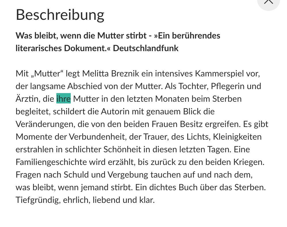 Libri: Mutter. Chronik eines Abschieds  NEU – Nuovo (secondo la descrizione) da Frauenfeld venduto da SCHATZtruhe_369 1