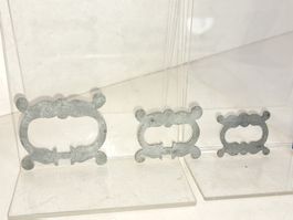 3 schöne antike Rosetten, Eisen verzinnt (LOT922#MBS3)