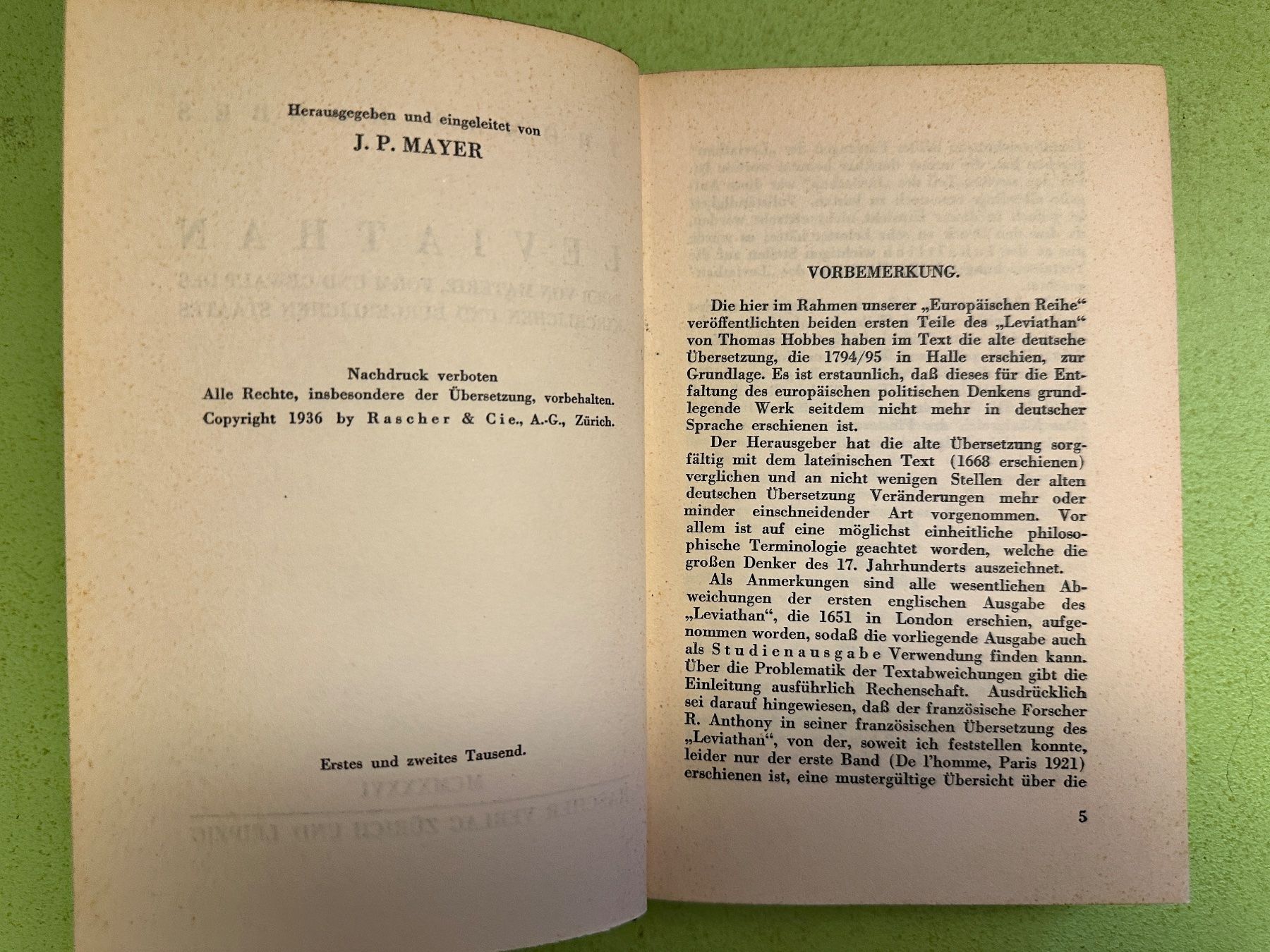 Livres: Thomas Hobbes: Leviathan. – D'occasion à Zürich par allp 2