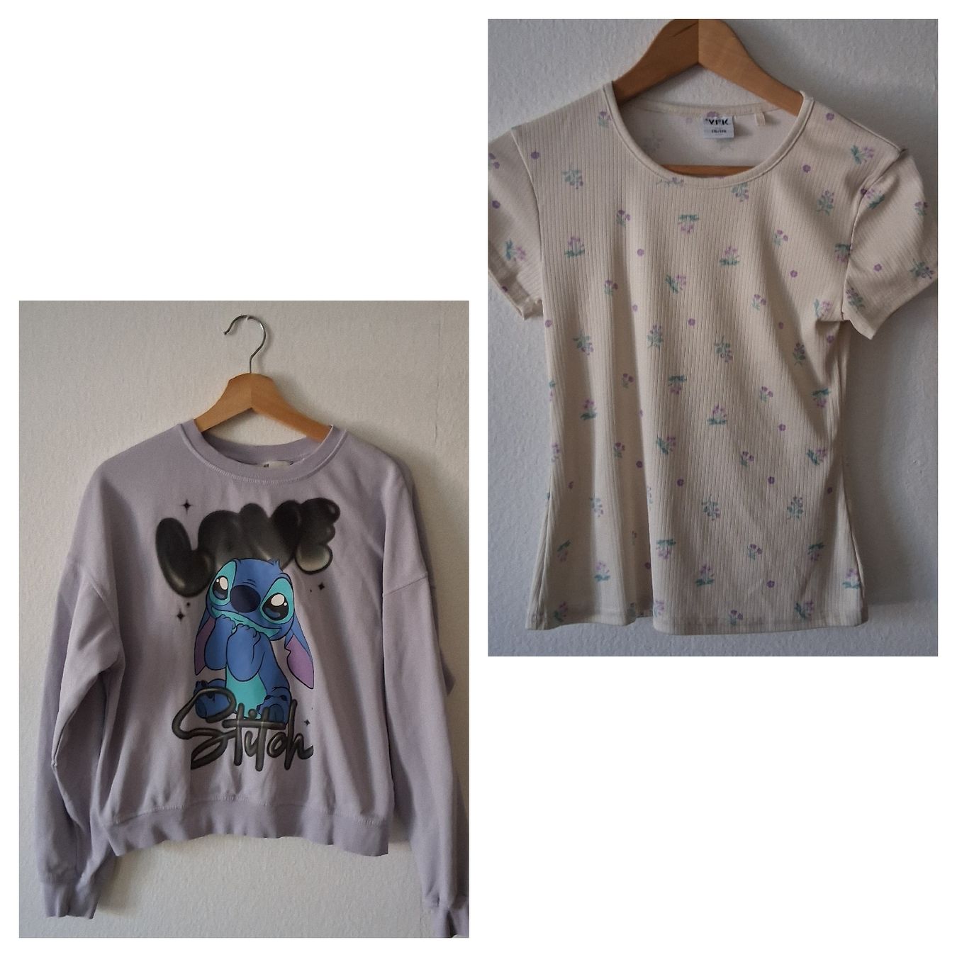Lotti & Set di vestiti: Stitch Pullover und T-Shirt mit Blumenmuster Gr.170 – Usato da Zürich venduto da Pryter