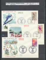 1968 Frankreich, "Olympiade Grenoble", FDC (5 Briefe)