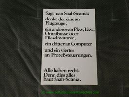 Saab-Scania Firmenportrait Prospekt deutsch
