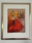 Bild/Lithographie von Brigitta Enz, "Flamencotänzerin"