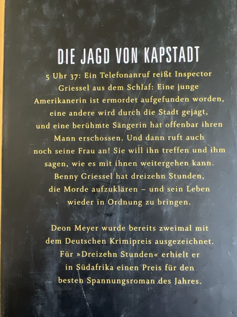 Libri: Roman "Dreizehn Stunden" von Deon Meyer – Usato da Burgdorf venduto da Leo16 1