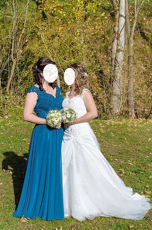Abendkleid petrol 