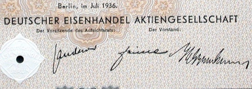 Dokumente: Deutscher Eisenhandel AG, Berlin - 1936 – Gebraucht aus Solothurn von Sgasche 1