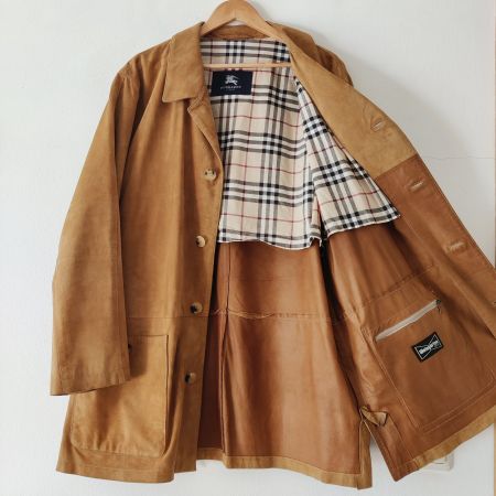 BURBERRY Ziegen Wild Leder Jacke Sakko Jacket Mantel Gr.54
