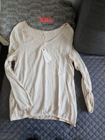Esprit Shirt, Langarm, Beige, Gr. XXL, Neu mit Etikett
