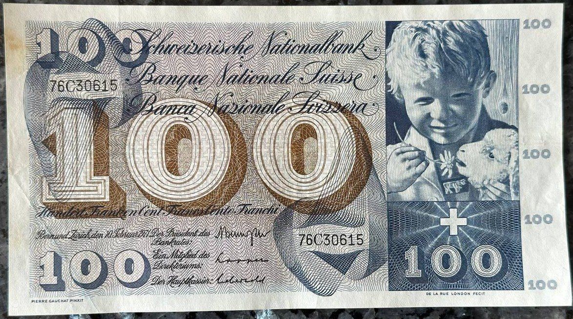 Banconote: Schweizer 100-Franken-Note – Usato da Beringen venduto da Mantafisch1