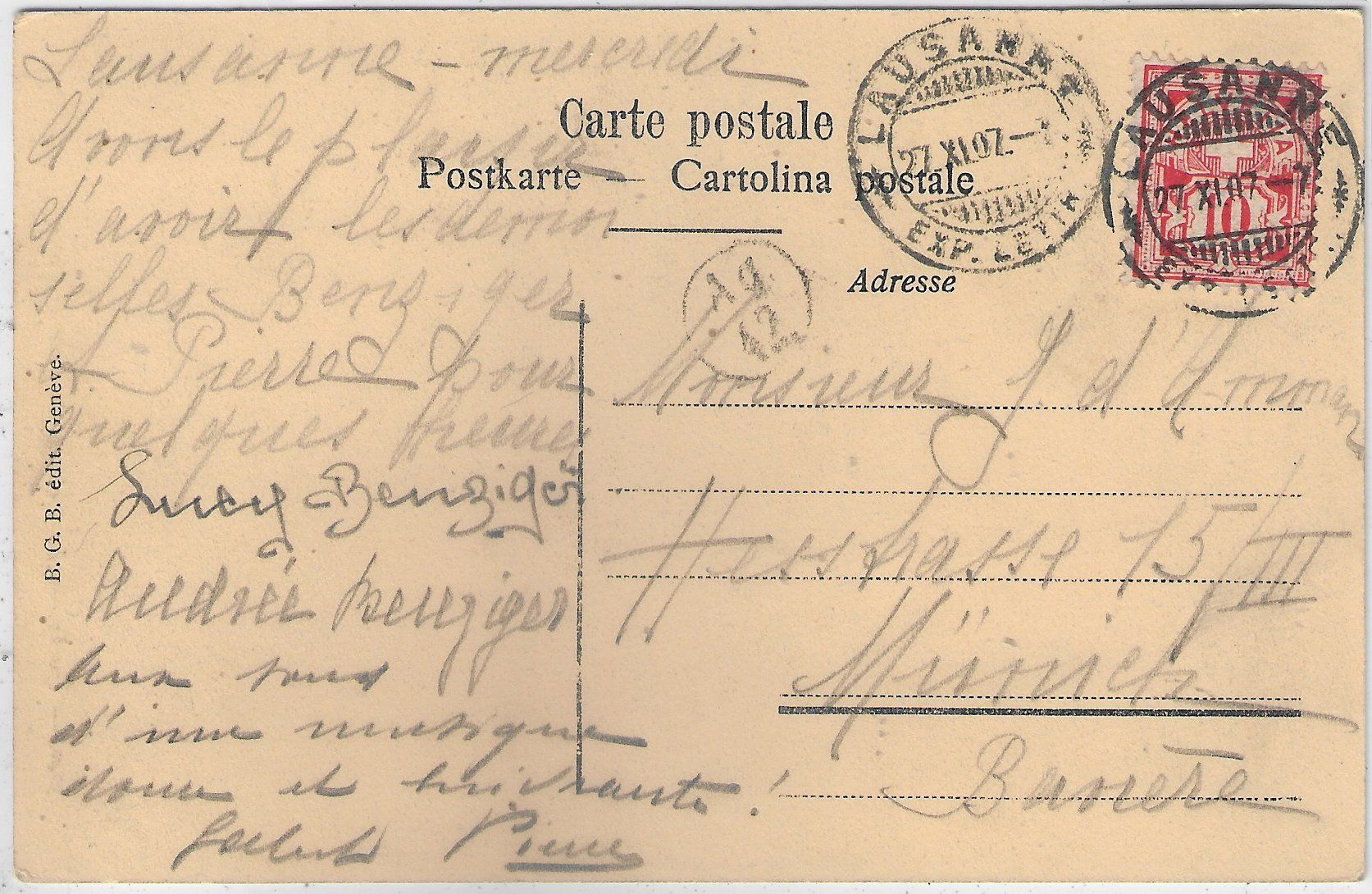 Cartoline postali: Ouchy - La Chateau au clair de Lune – Usato da Ettingen venduto da Kartenplanet 1