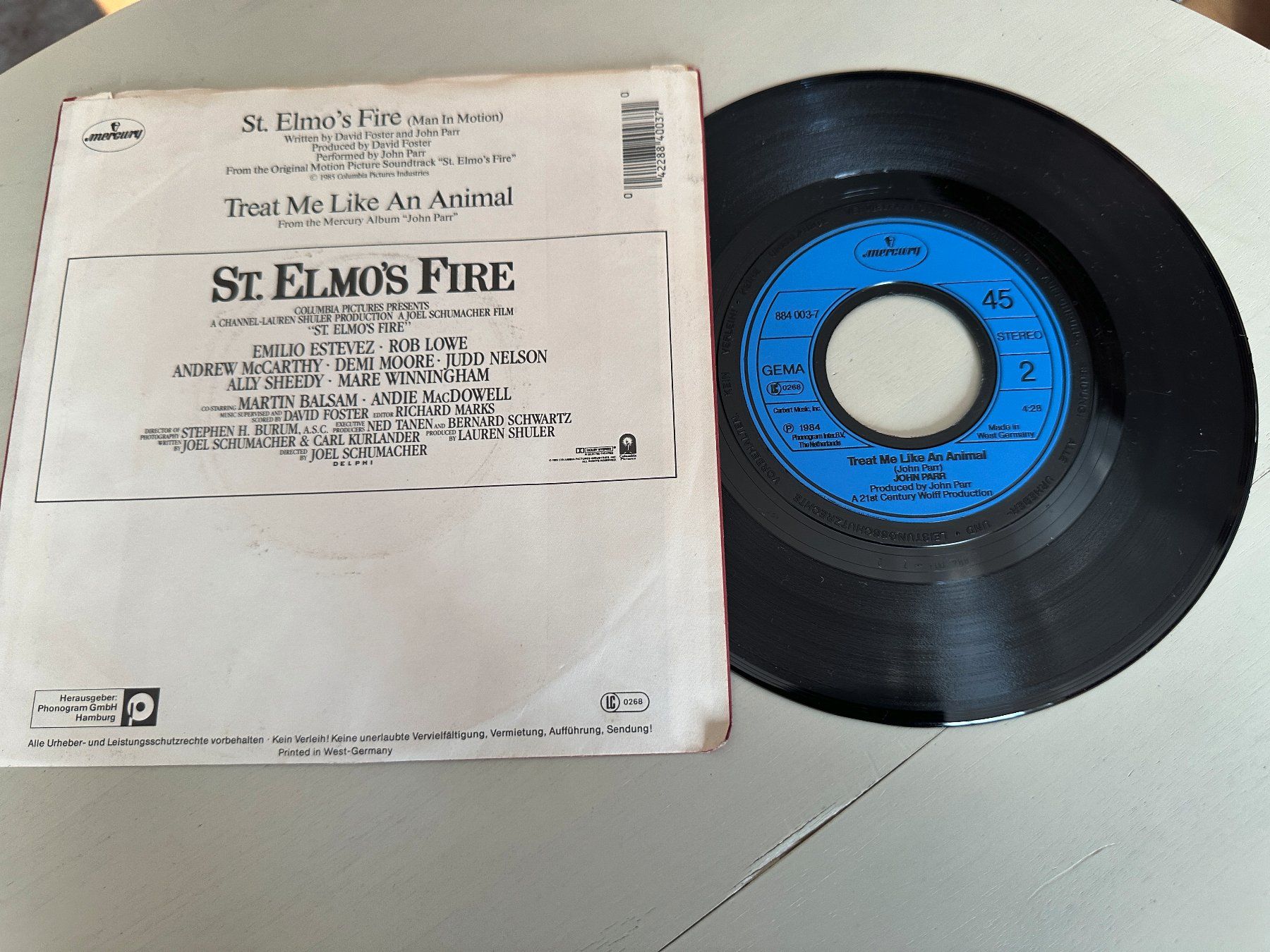 Dischi in vinile: St.Elmo's fire JOHN PARR tolle Single ROB LOWE DEMI MOORE – Usato da Basel venduto da Partridge 1