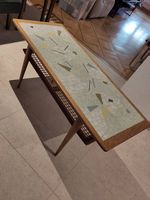 Table basse danoise vintage marqueterie