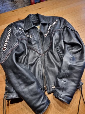 Lederjacke Damen Marke Unbekannt Grösse S/M Schwarz