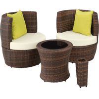 Alu Rattan Sitzgruppe 4 Personen Gartenmöbel Set OLVANTA
