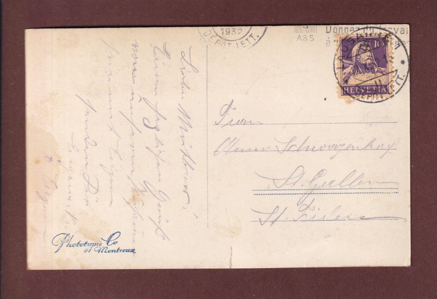 Cartoline postali: LAUSANNE - La Gare - 1932 // déchirure en bas // – Usato da Pully venduto da nicecards 1