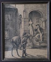 Alte "Meister- Zeichnung"– Historische Genreszene