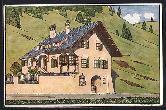 Ansichtskarten: St. Moritz, Partie an einer Villa, 1911 – Gebraucht aus Berlin von bartko-reher