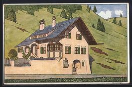 St. Moritz, Partie an einer Villa, 1911