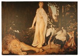 Klimt Gustav, Fable im Originalformat auf Leinwand, 119 x 84