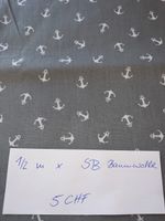 Baumwolle popeline Anker grau 50 cm