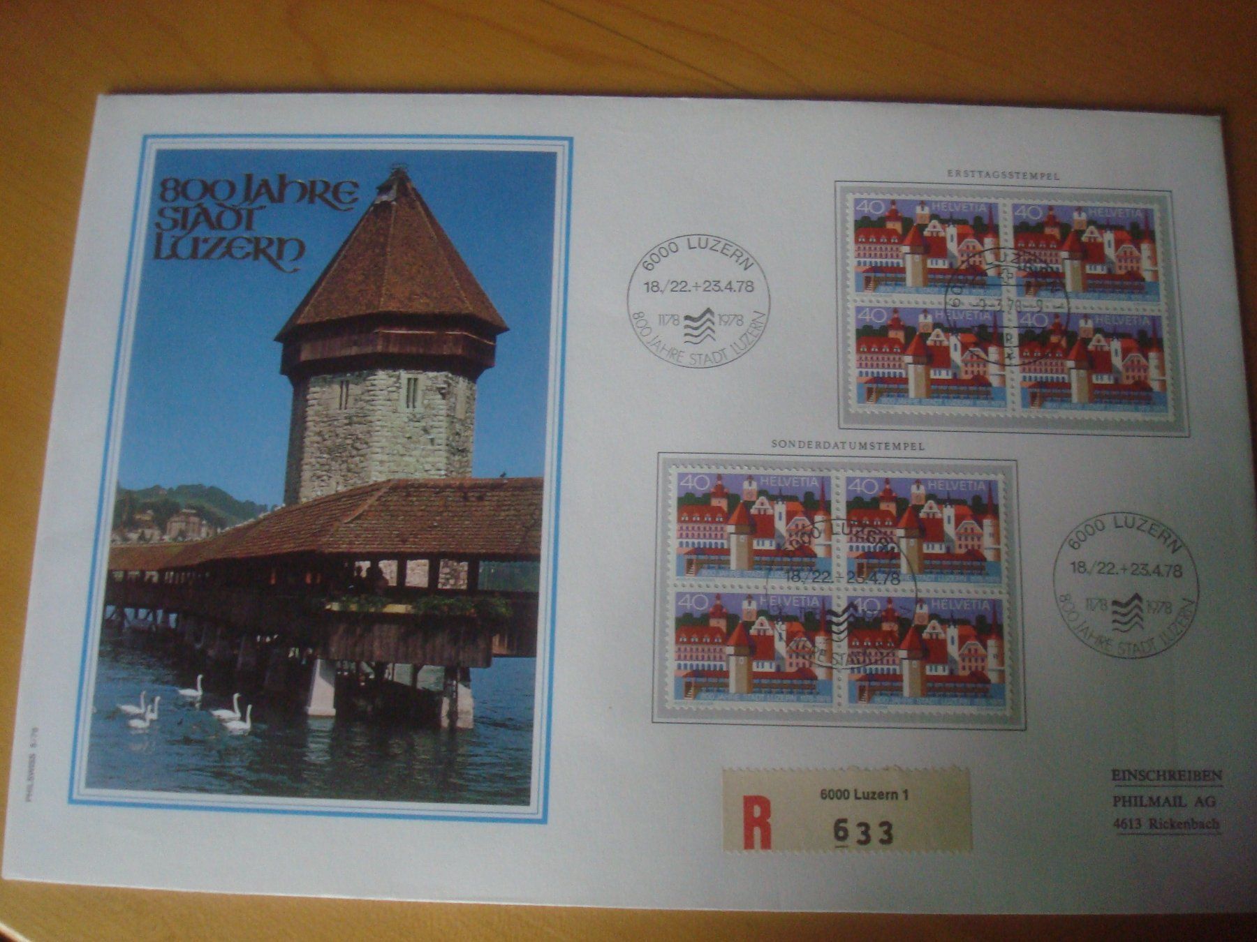Tutti i francobolli: 1978 schöner Grossbrief Schweiz LUZERN – Usato da Gordola venduto da Polentaefung
