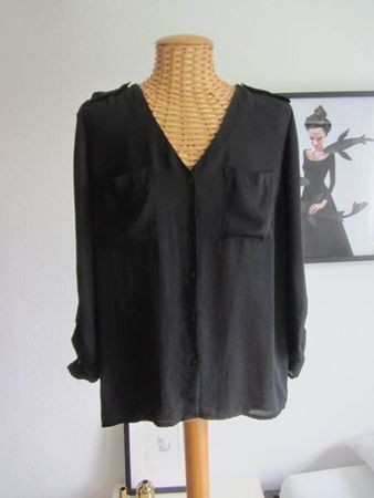 Chiffon Bluse schwarz - 34