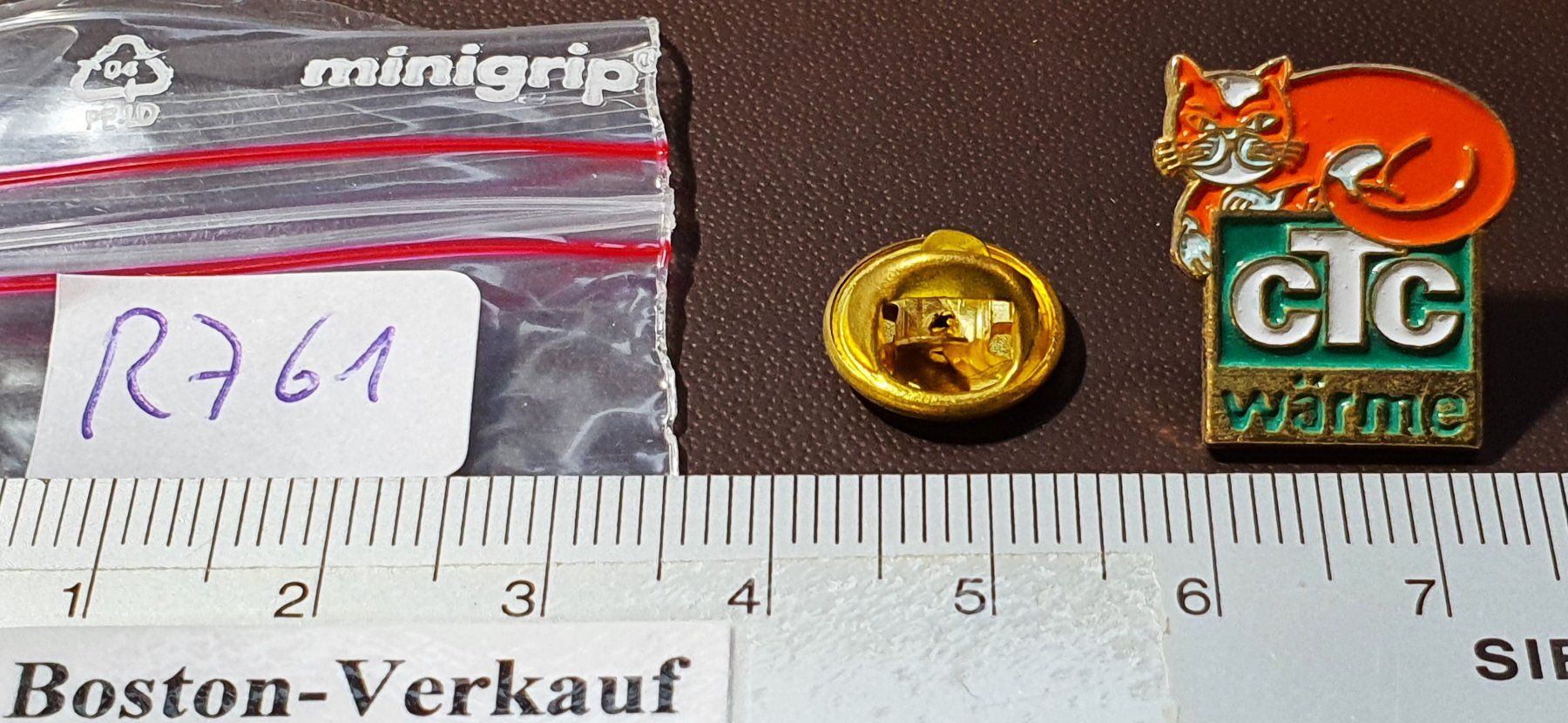 Placchette & Badge: R761 - Pin CTC wärme Katze – Usato da Reinach BL venduto da Boston-Verkauf 1