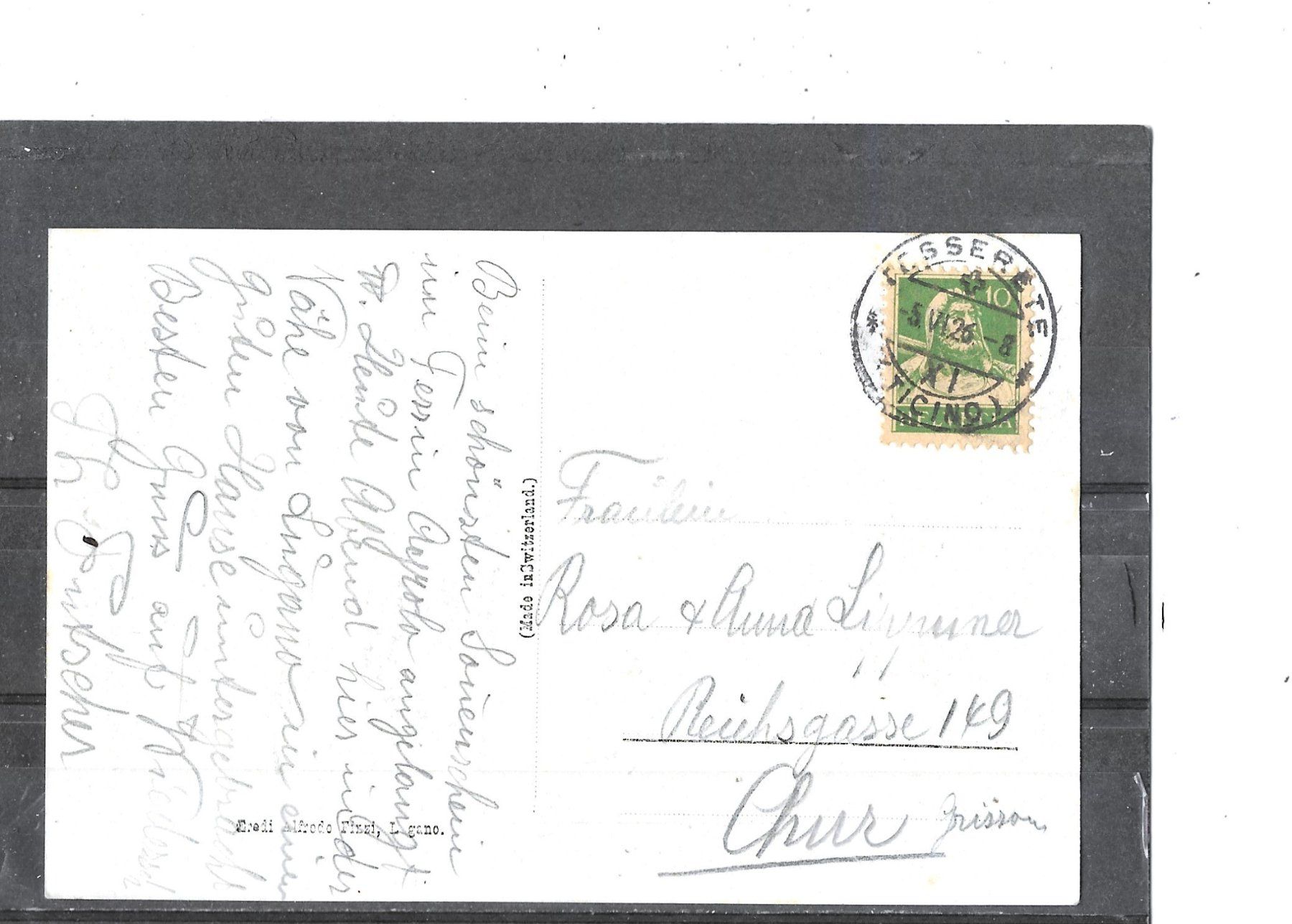 Cartoline postali: TI Tesserete 1926 – Usato da Schocherswil venduto da Wilare 1