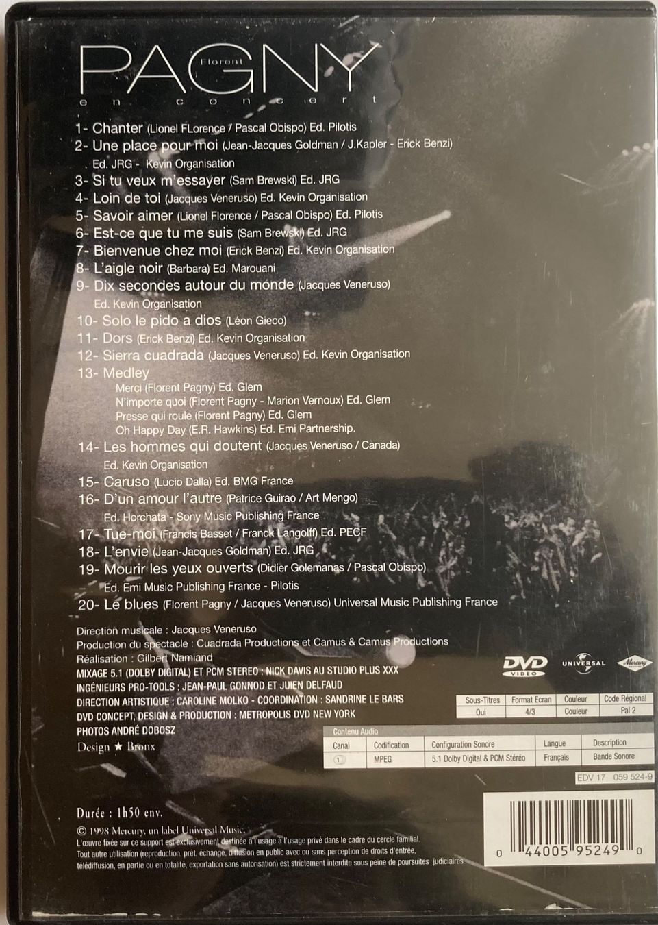 Tutti i DVDs: FLORENT PAGNY - EN CONCERT – Usato da Poliez-Pittet venduto da Newtown-Records 1
