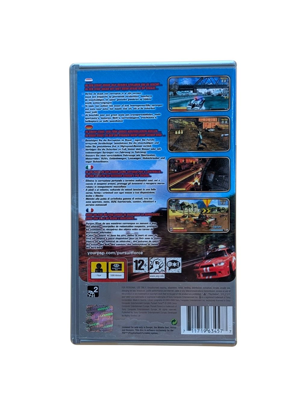 Sony Giochi: Pursuit For PSP UMD Ausgetauscht Hülle – Usato da Domat/Ems venduto da IsseldorsShop 1