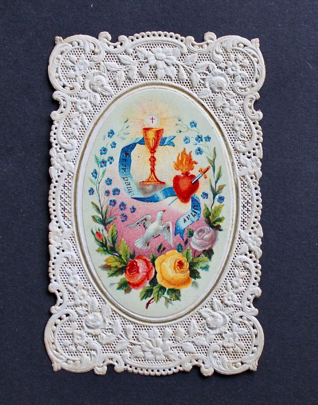 Incisioni: 4 ANDACHTSBILDER, SPITZENBILDER, 1870 UND UM 1900. – Usato da Grandcour venduto da Flowerstyle 6