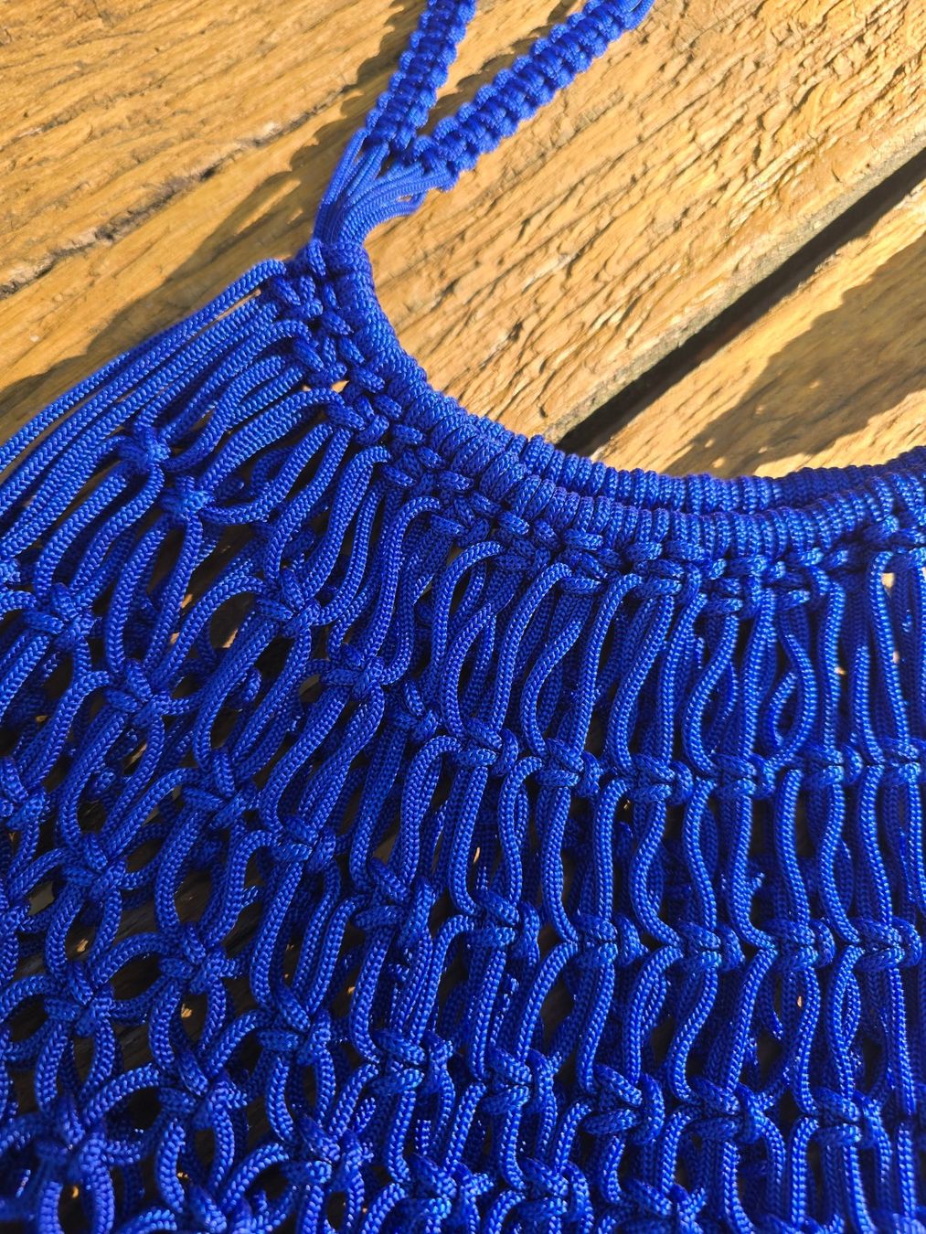Borse da donna: Accessoires: Makramee Shoppertasche royalblau – Nuovo (secondo la descrizione) da Romanshorn venduto da Rachacha 2