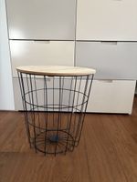 Beistelltisch Metall Holz rund H42cm D40cm guter Zustand