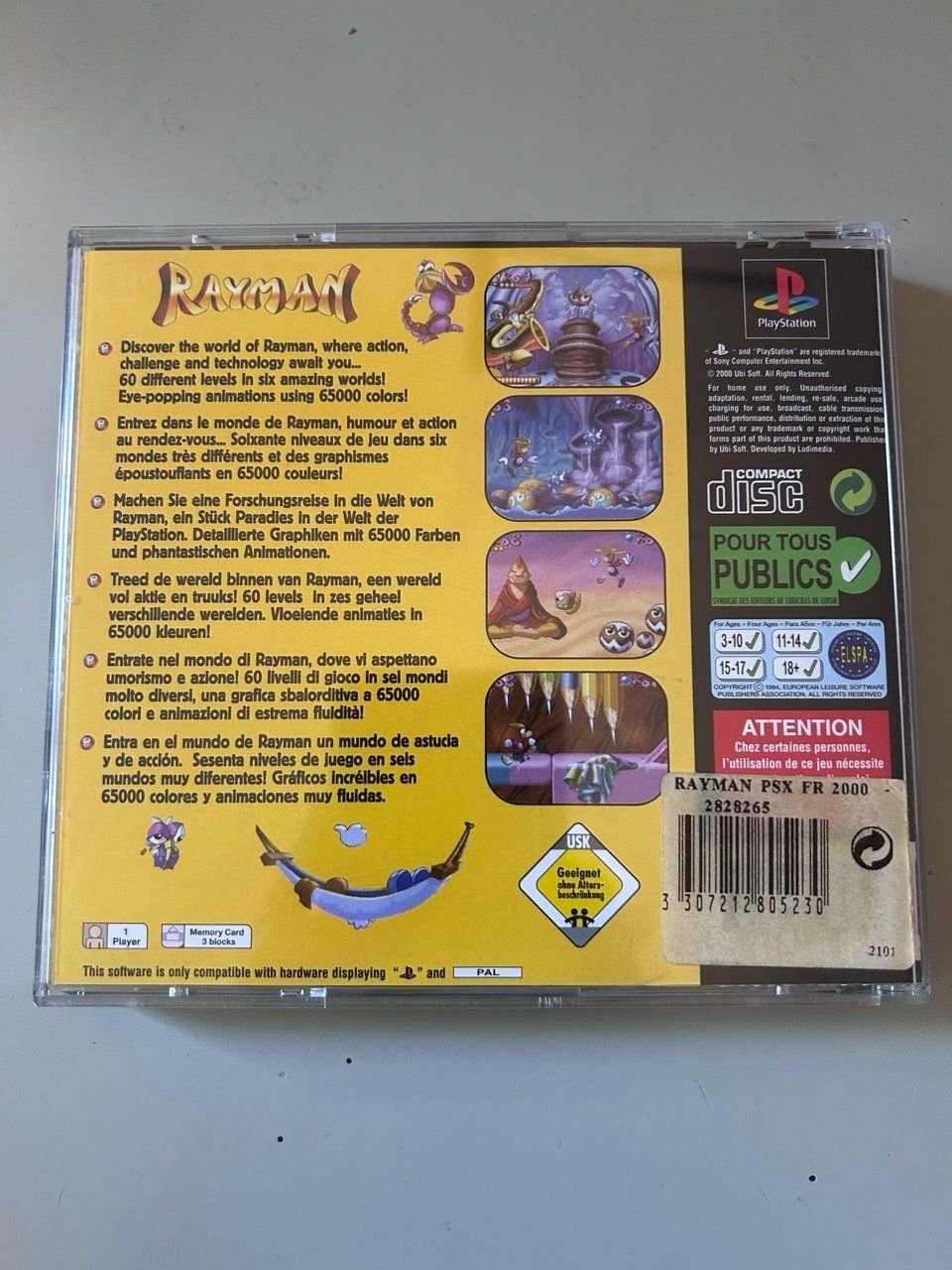 Sony Giochi: Rayman per Sony PlayStation (PS1) – Usato da Giubiasco venduto da LorisVale 1
