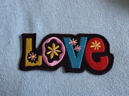 Aufnäher LOVE Blumen neu