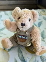 Vintage Sunkid Teddybär mit Latzhose, Plüschtier, 18 cm