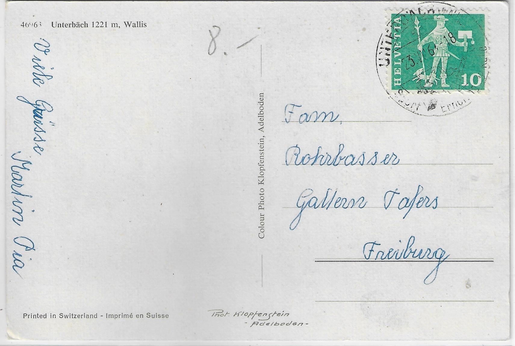 Cartoline postali: Unterbäch VS - Vue generale – Usato da Ettingen venduto da Kartenplanet 1