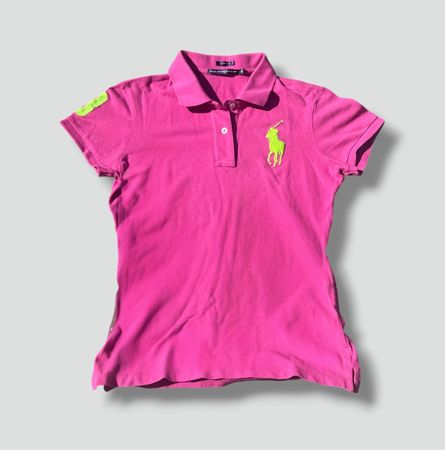 Ralph Lauren Y2K pink retro polo shirt vintage damen M