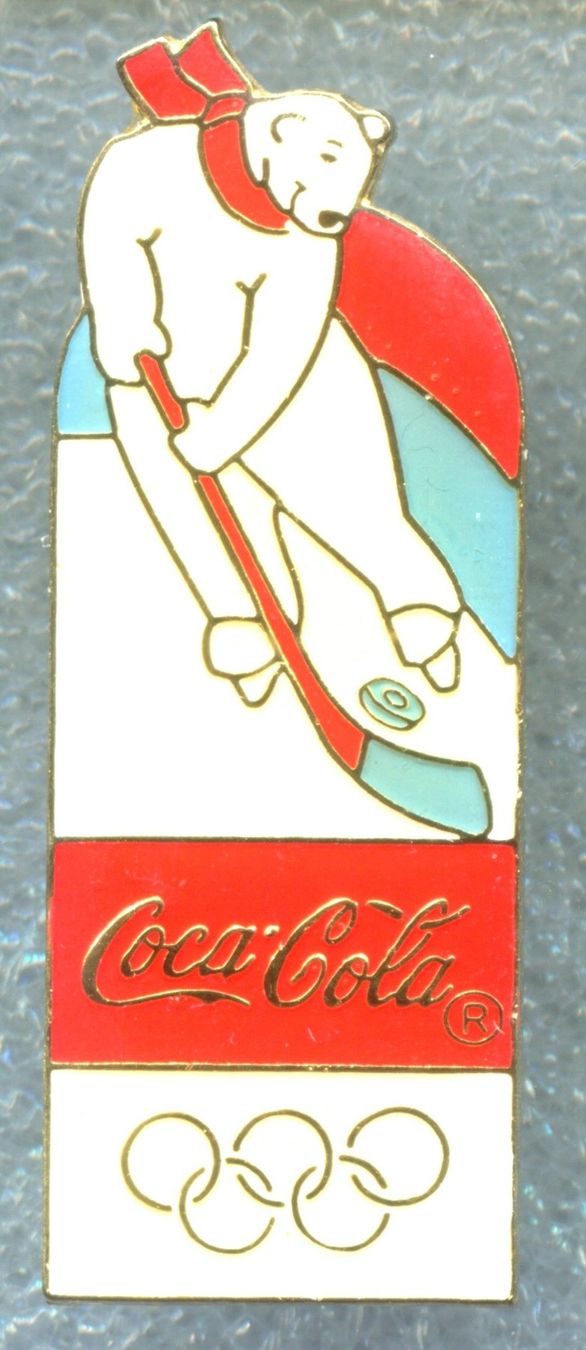 Coca-Cola Plaketten & Abzeichen: Coca Cola  Eisbär  Eishockey – Gebraucht aus Winterthur von Sammleroase