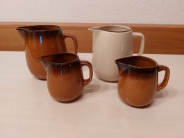 Vintage Keramik Krüge Rössler Set, verschiedene Grössen, Top