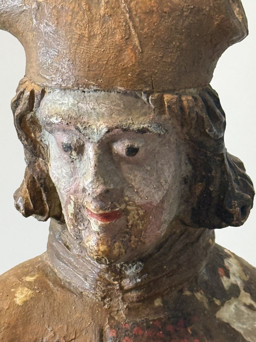 Statuette: Alte geschnitzte Bischofsfigur Holz ca. 60 cm – Usato da Grenchen venduto da swiss.antiques 1