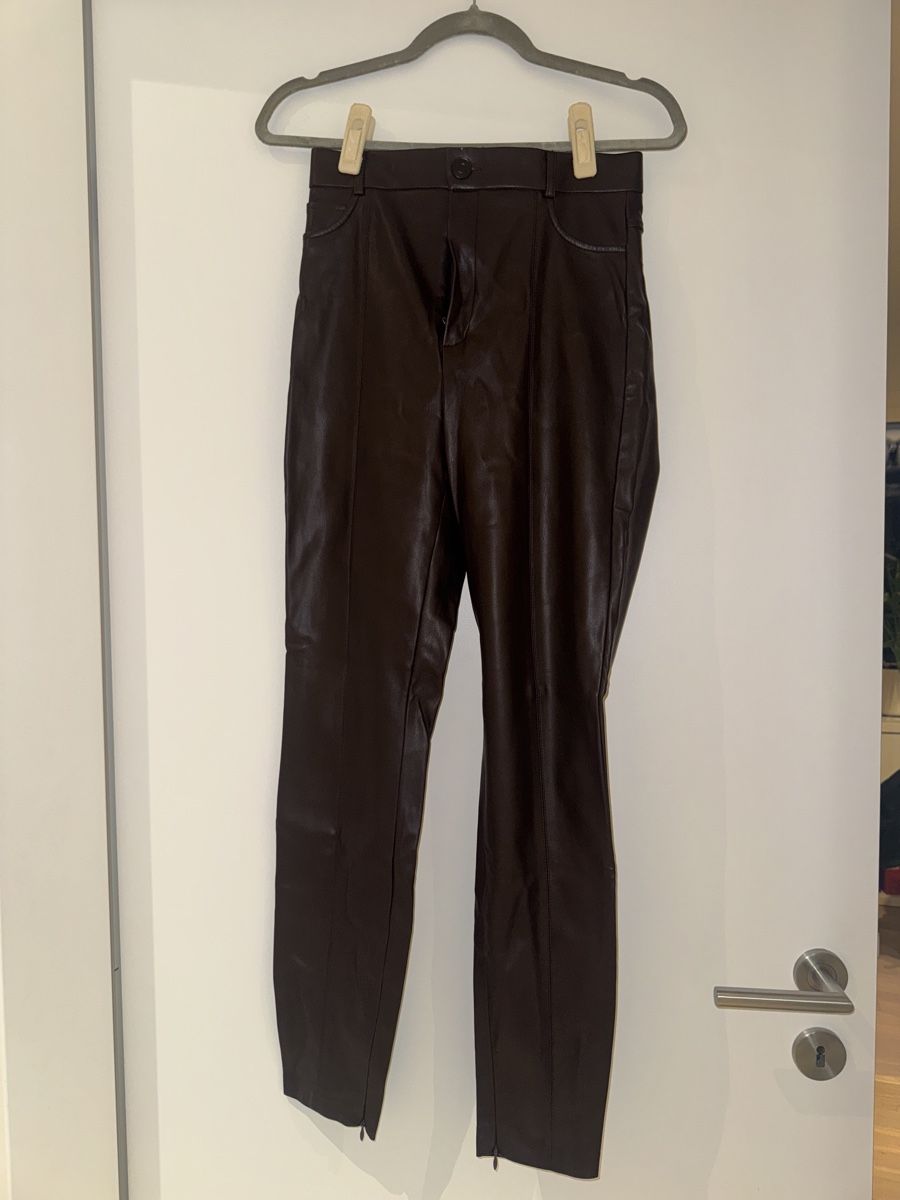Zara Pantaloni: Dunkelbraune Leder Hose zara M – Nuovo (secondo la descrizione) da Altendorf venduto da Aleksandrasa 1