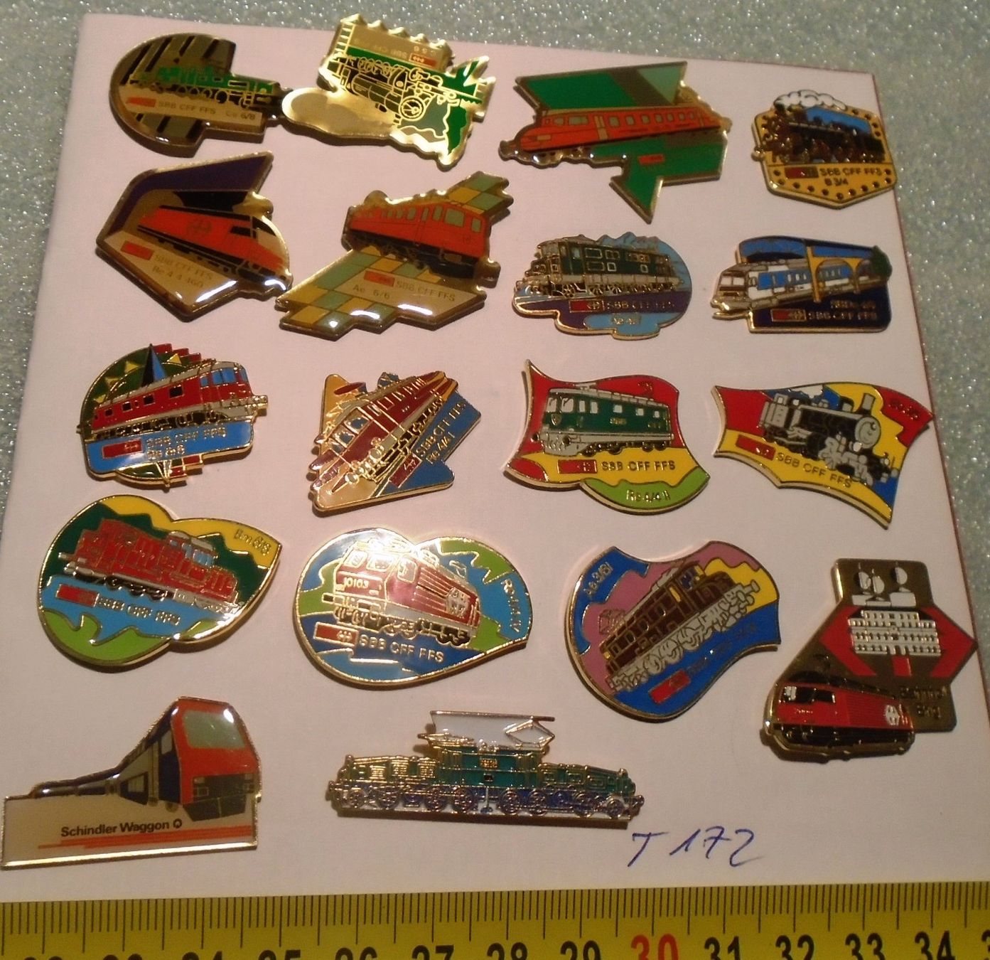 SBB/CFF/FFS Placchette & Badge: 18 ver Eisenbahn Pin (T172) – Usato da Winterthur venduto da Beli2000