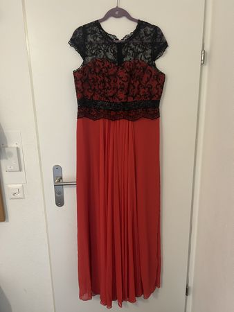 Elegantes Abendkleid, rot/schwarz, Grösse 46-48, Top Zustand