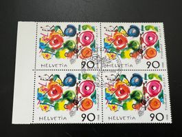 “Tinguely”  Viererblock Ersttag gest. ( 4809)