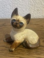 Keramik Katze Siam Katze sitzend guter Zustand