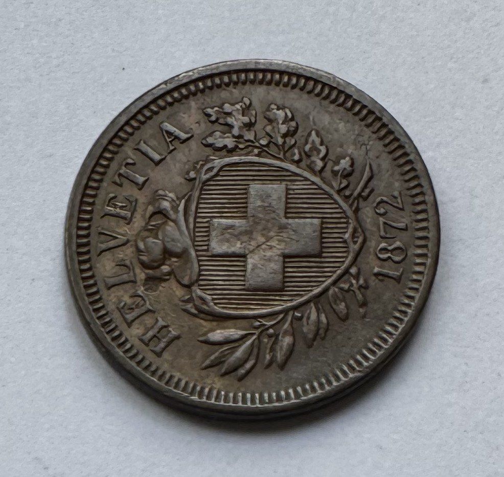Tutti le monete: 1872 1 Rappen -unz – Usato da Kirchberg SG venduto da Zenhad69 1