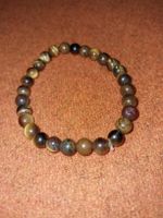 Tigerauge Armband – Edelstein Perlenarmband elastisch Braun 